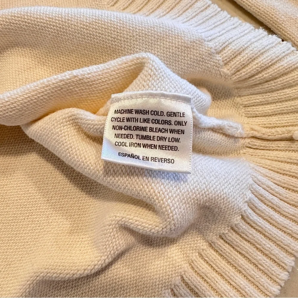 Charter Club V-Neck Ivory Sweater Petite Medium Like new!